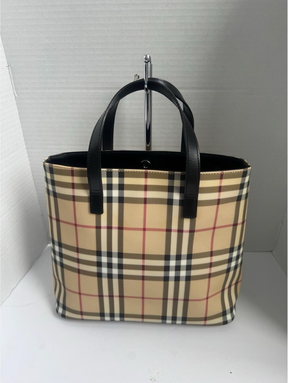 Vintage Burberry Nova Check Tote Bag — Coated Canvas/PVC
